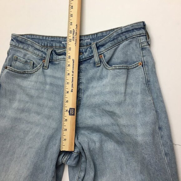 Old Navy Women's Jeans O.G. Loose Fit Straight Leg High Rise Light Wash size 12 - Picture 6 of 8